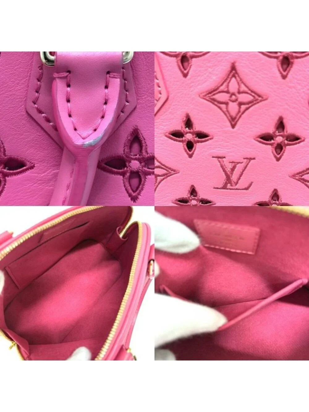 Louis Vuitton Handbag Broderie Anglaise Alma BB Leather Pink - Picture 8 of 9